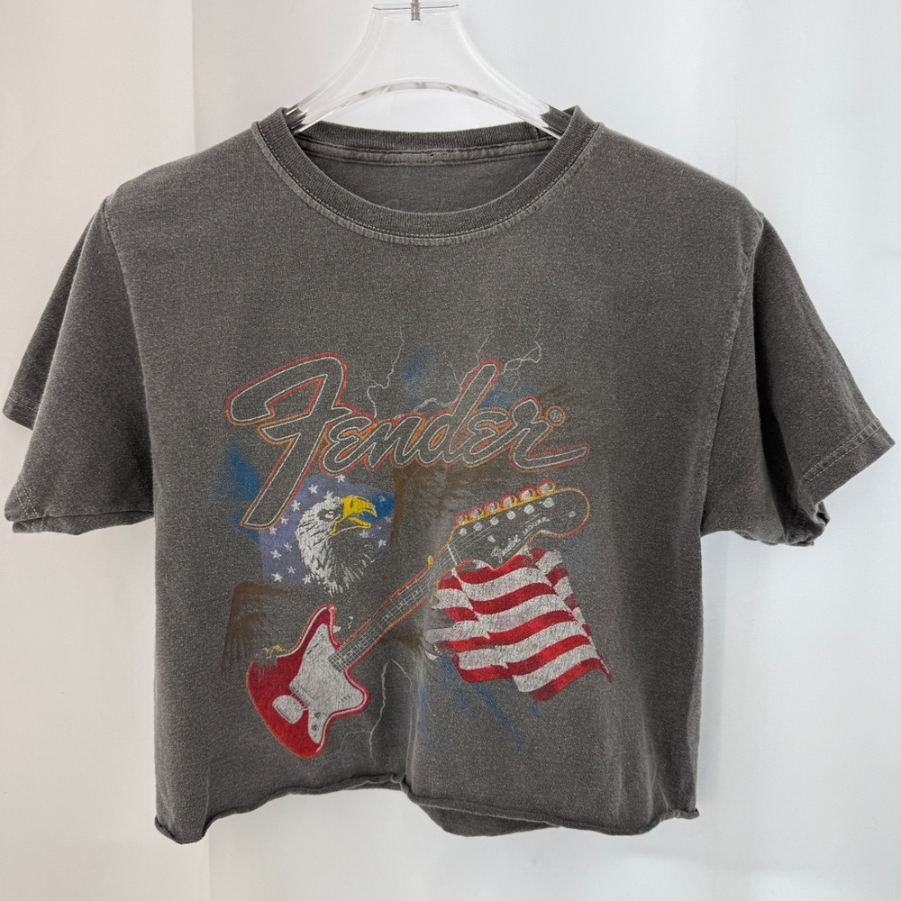 FENDER cropped patriotic USA TEE SHIRT